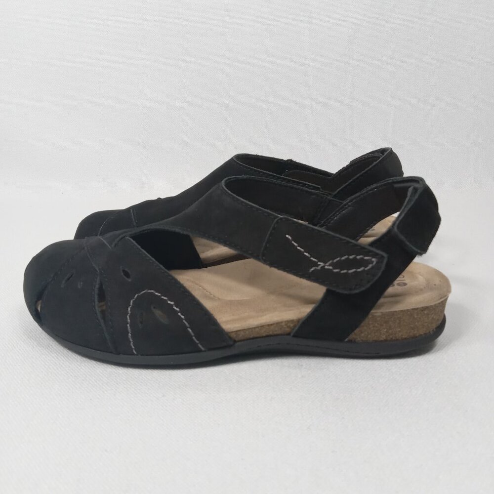 EARTH ORIGINS Black Soft Leather Sandals Womens Size 6.5 W - Picture 4 of 12